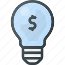 bulb, idea, light, lightbulb, money, solution