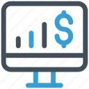 chart, dollar, finance, lcd, money chart lcd icon