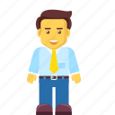 avatar, business, businessman, happy, salesman, user