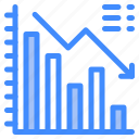 down, decrease, bar, chart, stats, statistics