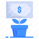 business, finance, flower, growth, money, plant, profit