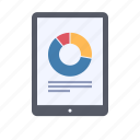 data, pie chart, report, tablet