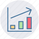 arrow, bars, chart, diagram, growth, report, sales