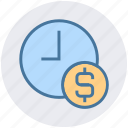 business, clock, coin, dollar, money, time