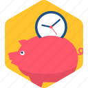 bank, piggy, banking, duration, savings, schedule, time