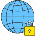 earth, global, globe, internet, lock, security, world