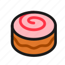 swiss, roll, cake, bakery, cinnamon, cream, baking