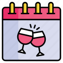 party, cheers, wine, glass, festival, schedule, calendar