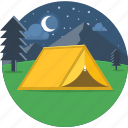 camp, camping, moon, night, stars, tent, outdoor