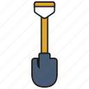 shovel, construction, dig, gardening, spade, tool