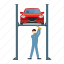 auto, car, cartoon, mechanic, repair, service, wheel