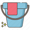 bucket, pail, water