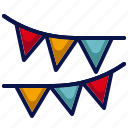 amusement, carnival, celebration, circus, flag decoration, parade, party