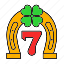 clover, four-leaf, gambling, horseshoe, luck, seven