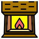 chimney, fire, fireplace, interior, warm