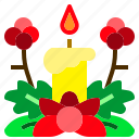 candle, christmas, flower, light, xmas