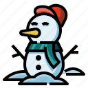 merry, christmas, snowman, winter, snow, holidays