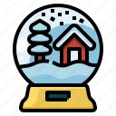 snow, globe, merry, christmas, snowman, winter, snowball