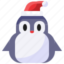 penguin, xmas, christmas, hat, bird, winter, animal