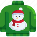 sweater, clothes, pullover, christmas, fashion, snowman