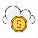 cloud, currency, dollar, money, saving