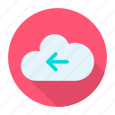 arrow, cloud, direction, left