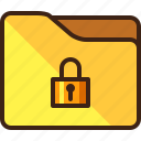 closed, folder, locked, padlock