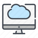 cloud, computer, monitor, pc, service, storage