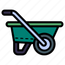 wheelbarrow, hand truck, construction, work tool, equipment