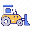 bulldozer, construction, excavator, transport