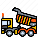 construction, dump, dumper, machine, truck, vehicle