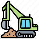 backhoe, construction, excavator, heavy, machine