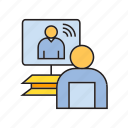 chat, meeting, office, online conference, online meeting, people, working