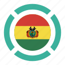 bolivia, country, flag, location, nation, navigation, pin