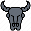 buffalo, bull, decoration, skull, wall