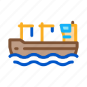 boat, build, crane, house, machine, tower, unloading