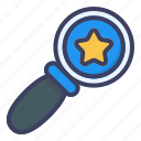 search, star, review, feedback, find, magnifier