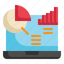 laptop, report, data, analytics, graph, statistics icon