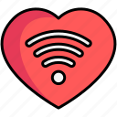 heart, wifi, signal, love