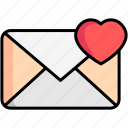 message, mail, heart, envelope