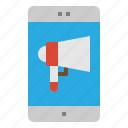 marketing, megaphone, mobile, phone