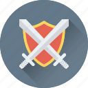 antivirus, protection, security, shield, swords