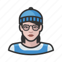 avatar, beanie, hipster, millennial, user, woman