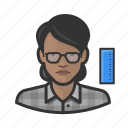 avatar, engineer, female, millennial, profile, user, woman