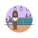 pub, restaurant, bar, cocktail, glass, woman, drink