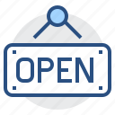 open, sign, board, label, welcome