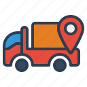 truck, pin, location, transportation, navigation