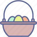 basket, easter, egg, paschal