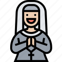 nun, prayer, religion, spiritual, catholic