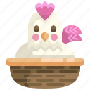 animals, bucket, chick, chicken, egg, farming, season